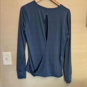 SPANX Long Sleeve Top in Deep Blue Open Back size M